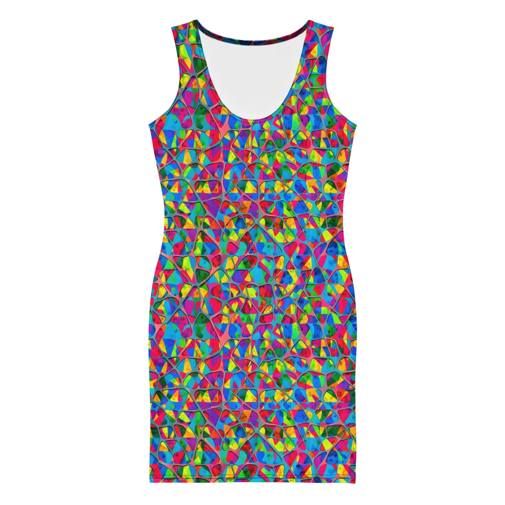 Chromatic Web on Bodycon Dress — Front