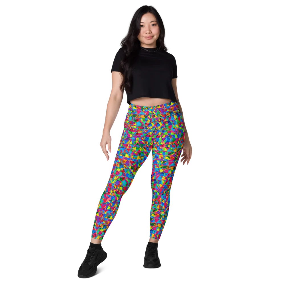 Chromatic Web on Leggings with Pockets — Front