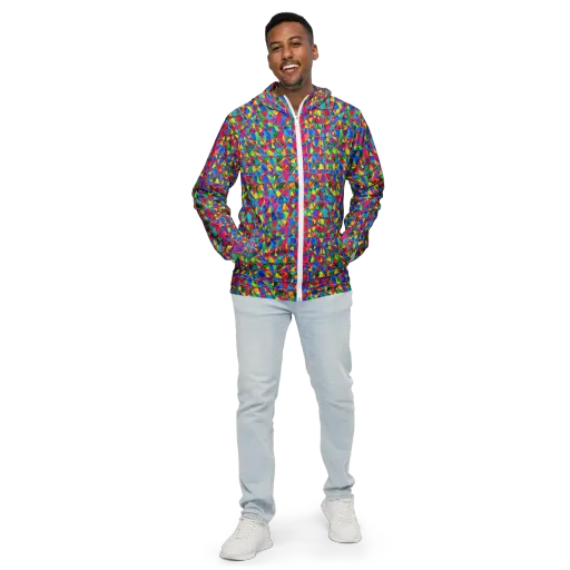 Chromatic Web on a Men's Windbreaker