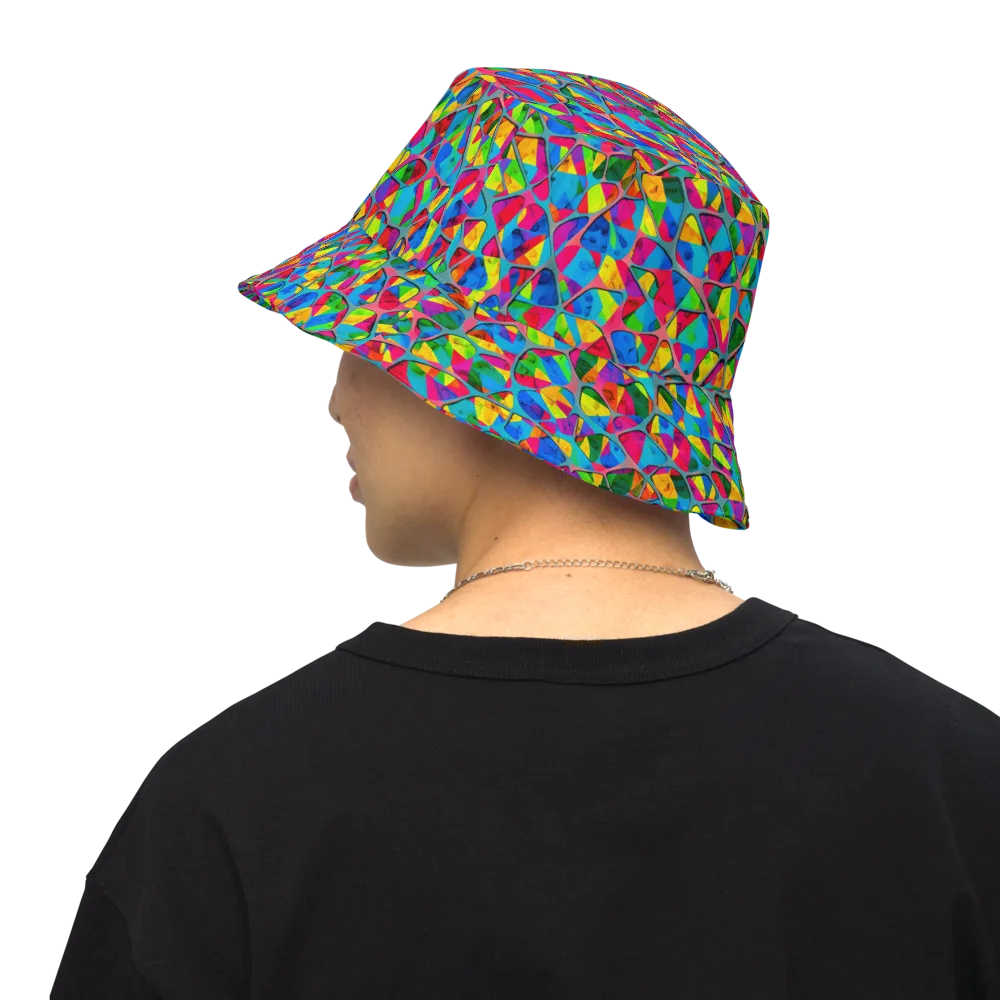 Chromatic Web on Reversible Bucket Hat — Back Inside