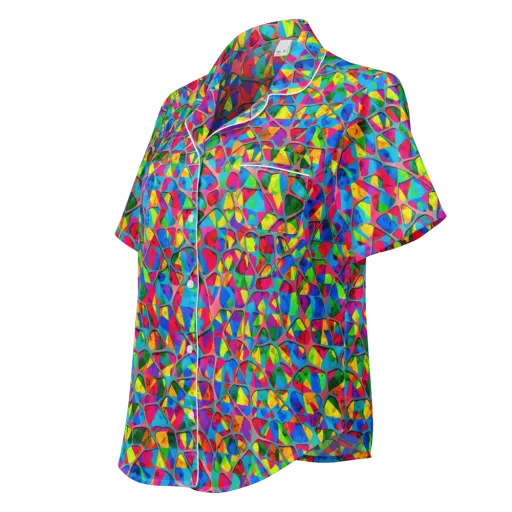 Chromatic Web on a Women's Short Sleeve Pajama Top