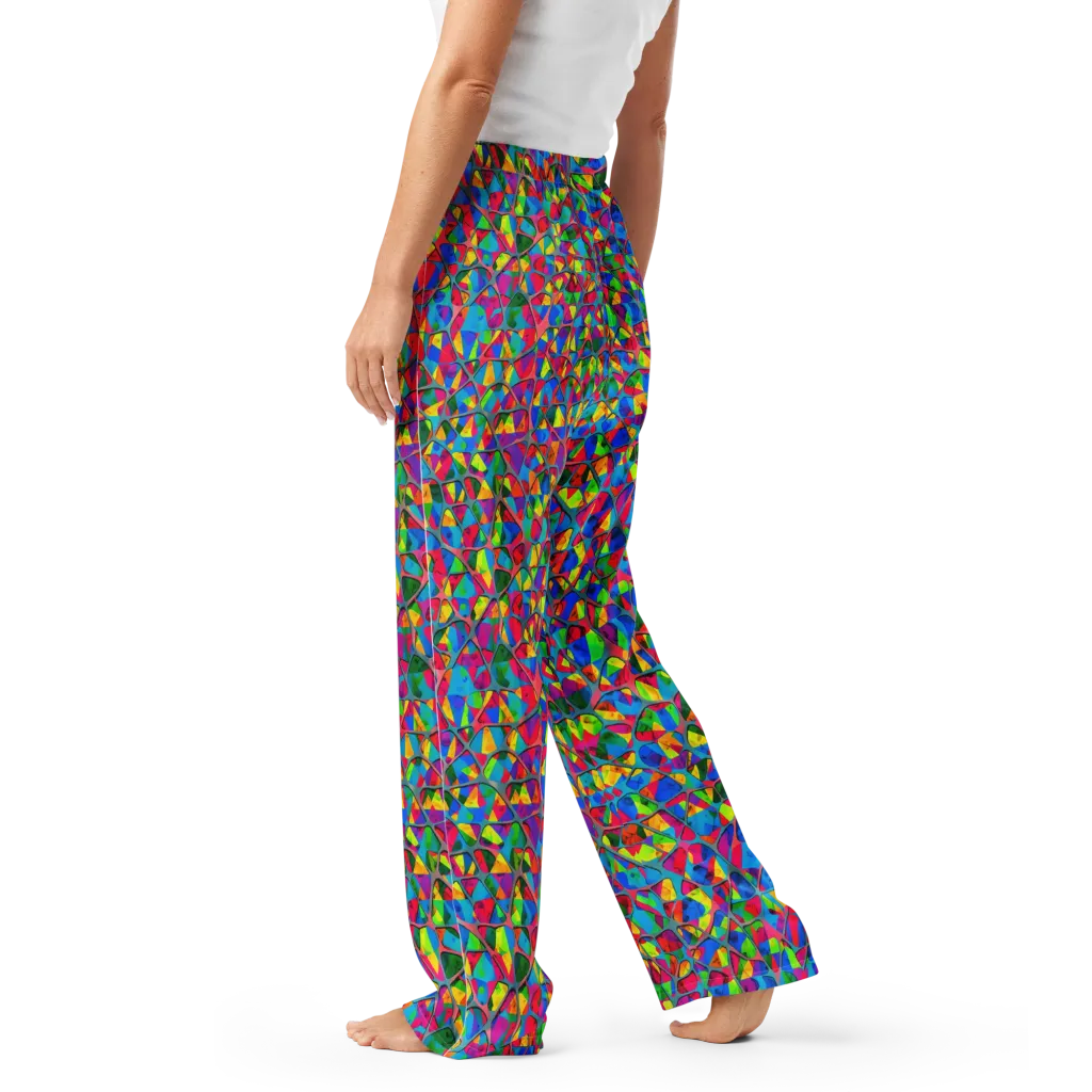 Chromatic Web on Women's Pajama Pants — Left