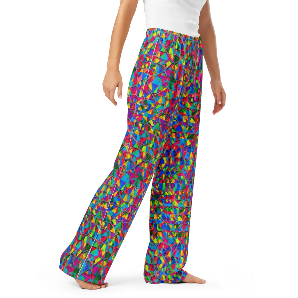 Chromatic Web on Women's Pajama Pants — Right Front