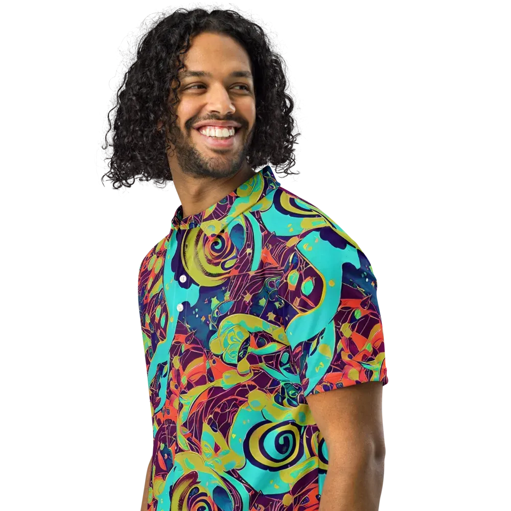 Vivid Spiral Tide on Men's Slim Fit Polo Shirt — Left Front