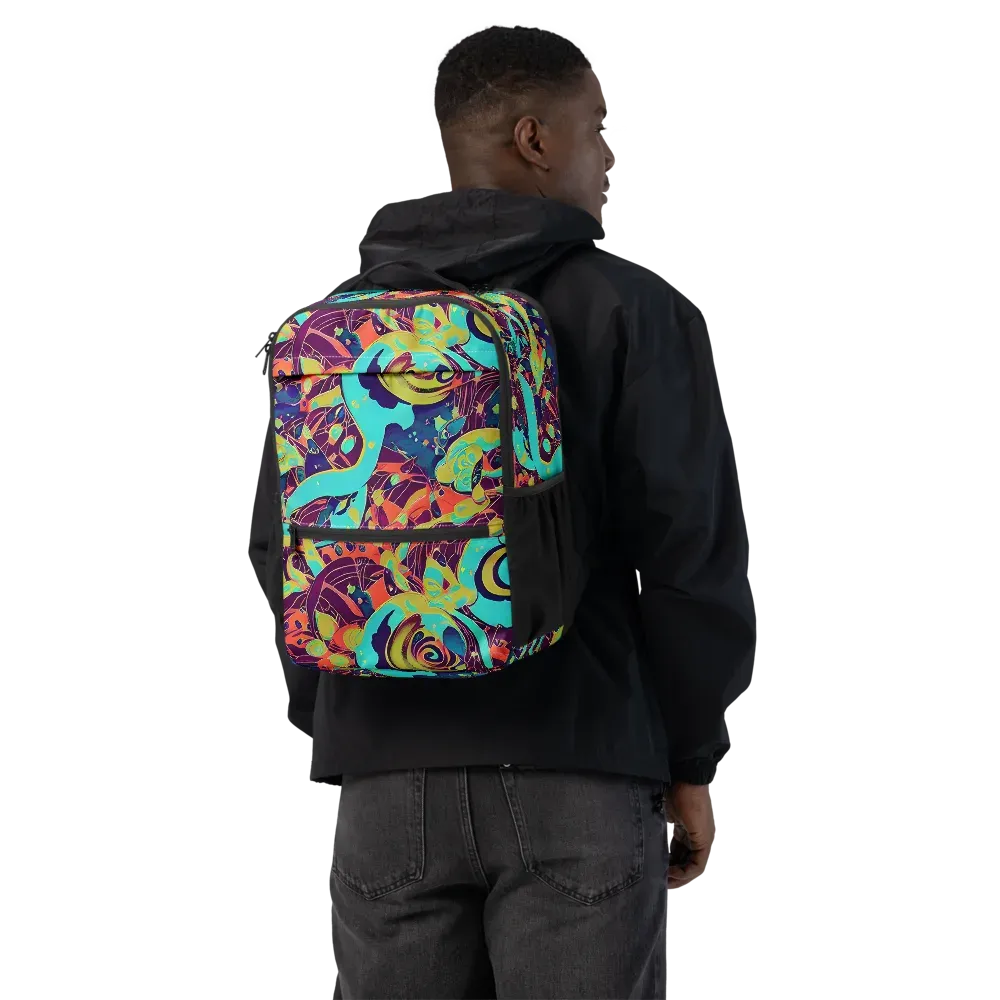 Vivid Spiral Tide on Utility Backpack — Back