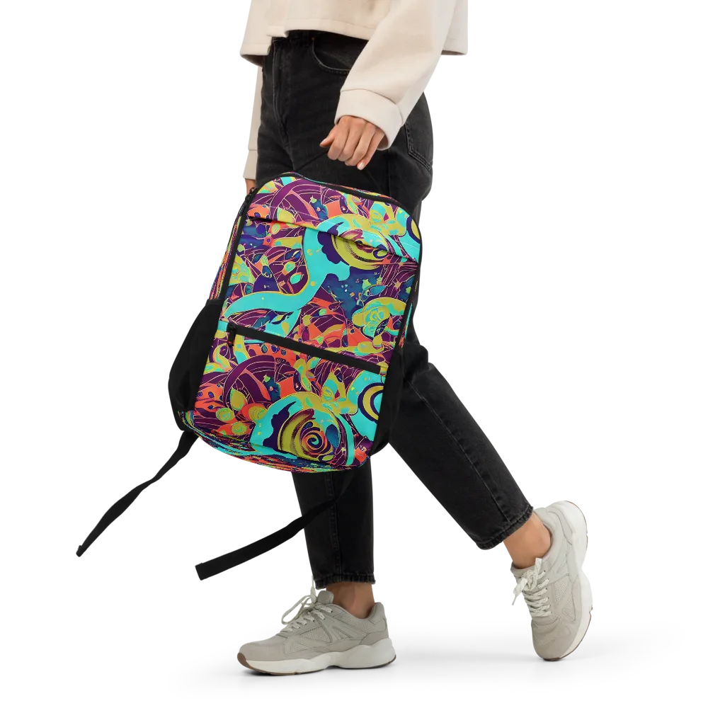 Vivid Spiral Tide on Utility Backpack — Front