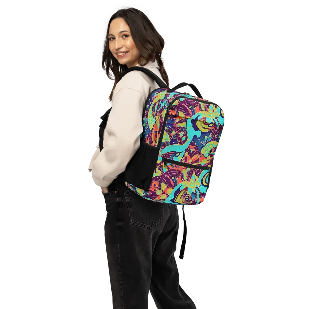 Vivid Spiral Tide on Utility Backpack — Back