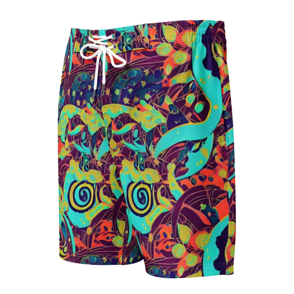 Vivid Spiral Tide on Men's Board Shorts — Front