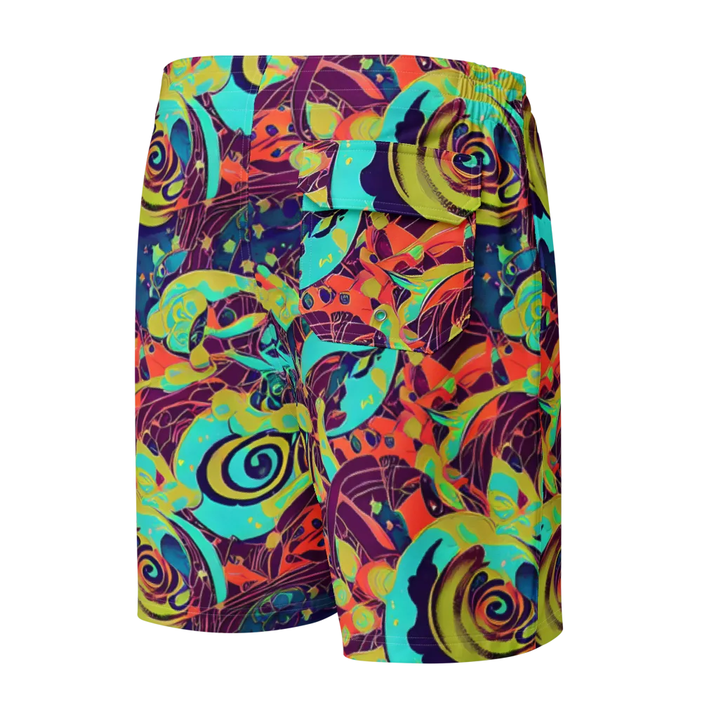 Vivid Spiral Tide on Men's Board Shorts — Back