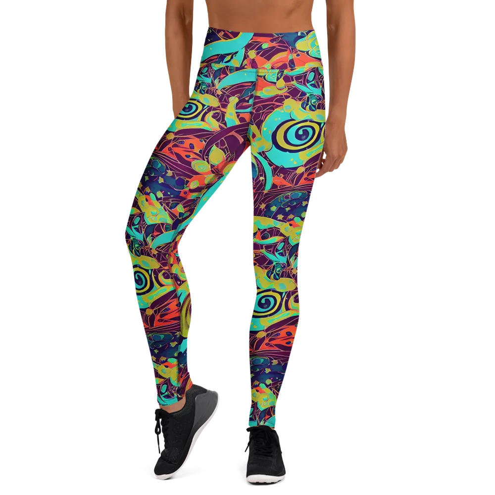 Vivid Spiral Tide on Yoga Leggings — Front