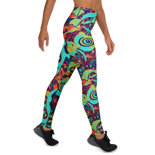 Vivid Spiral Tide on a Yoga Leggings