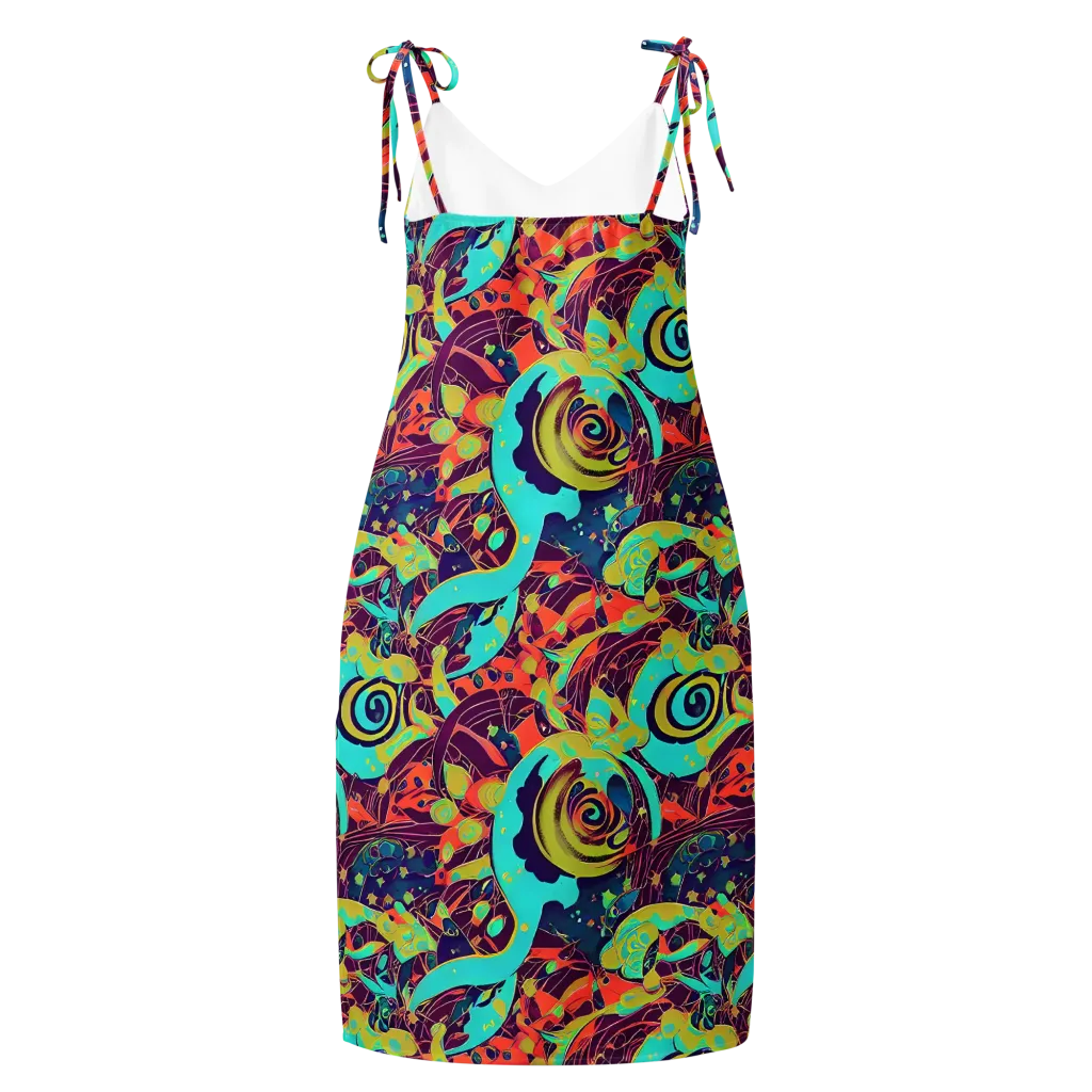 Vivid Spiral Tide on Slip Dress — Back