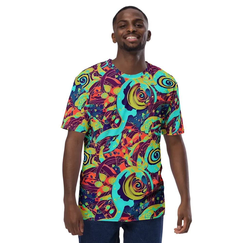 Vivid Spiral Tide on Men's Crew Neck T-Shirt — Front