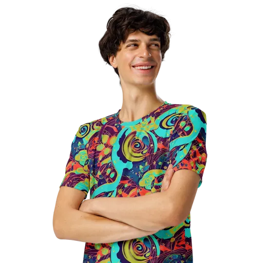 Vivid Spiral Tide on a Men's Crew Neck T-Shirt