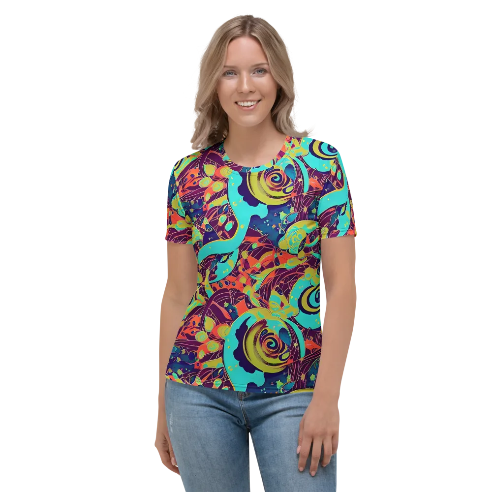Vivid Spiral Tide on Women's Crew Neck T-Shirt — Front