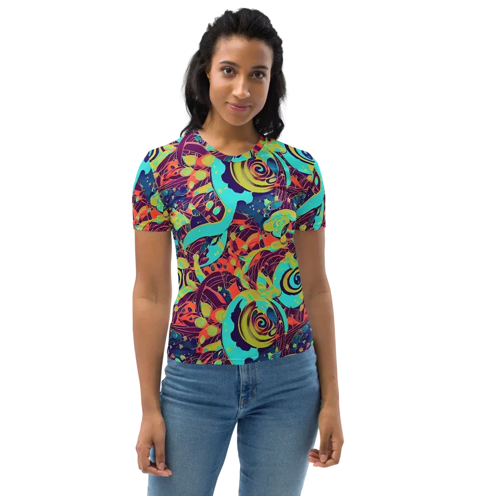 Vivid Spiral Tide on Women's Crew Neck T-Shirt — Front