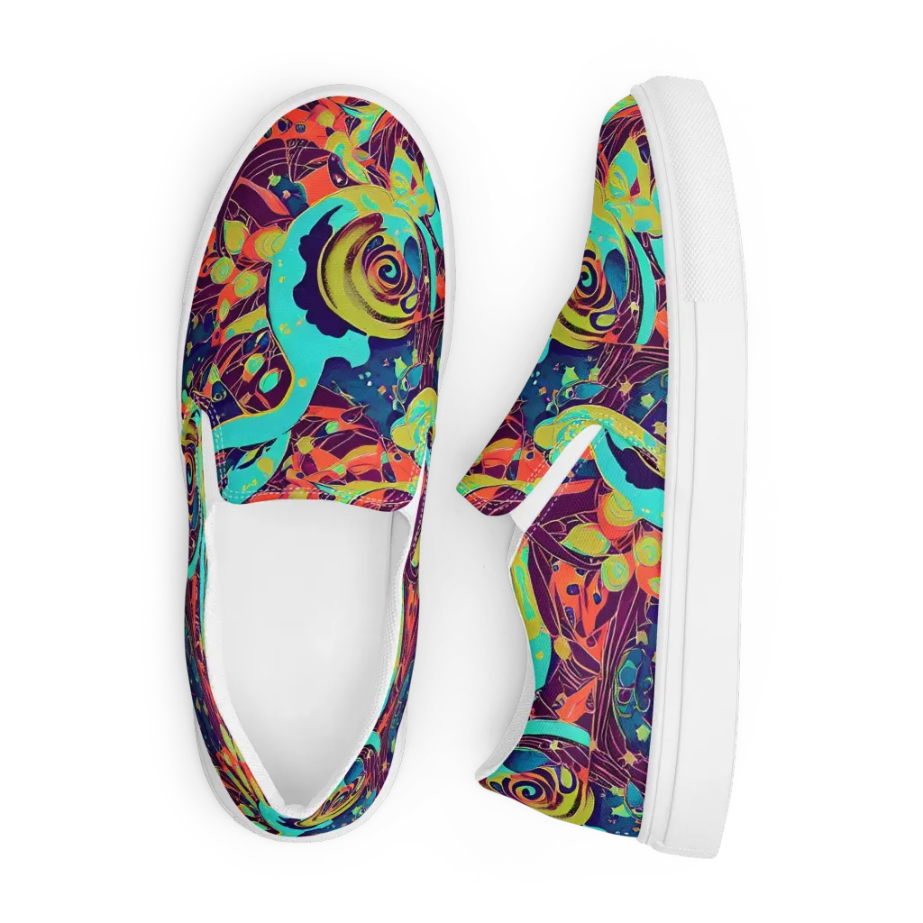 Vivid Spiral Tide on Men's Slip-On Canvas Shoes — Front