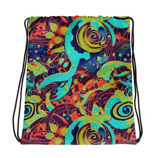 Vivid Spiral Tide on a Drawstring Bag