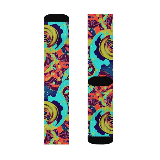 Vivid Spiral Tide on a Socks