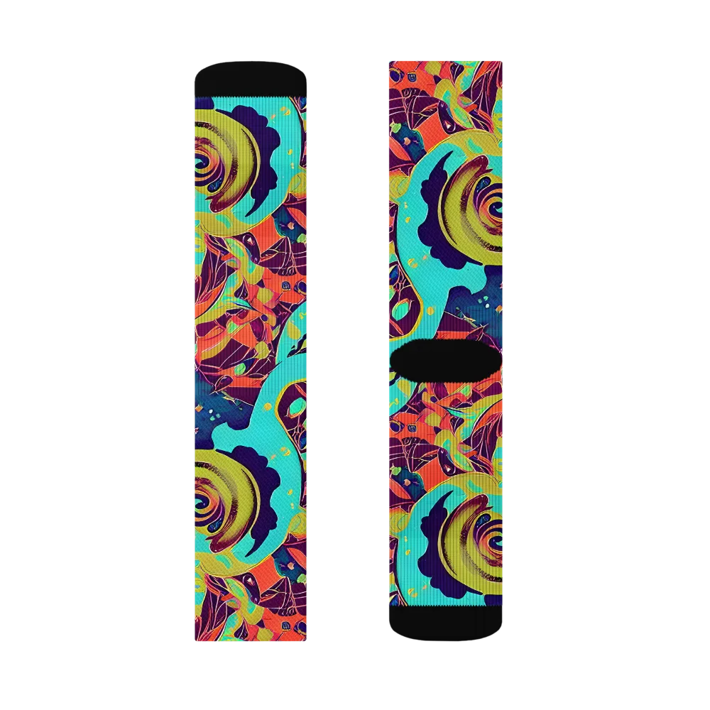 Vivid Spiral Tide on Socks — Right Sock