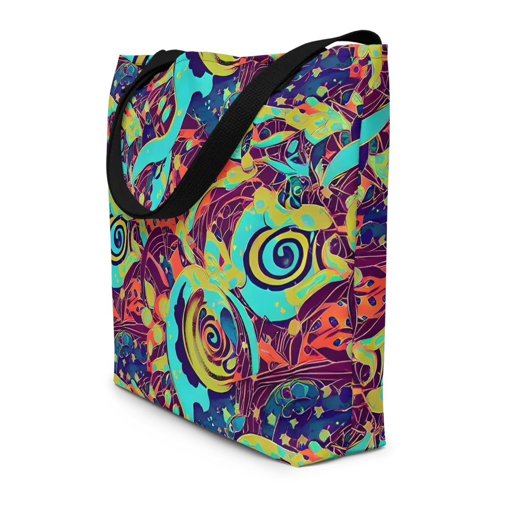 Vivid Spiral Tide on Large Tote Bag W/ Pocket — Front