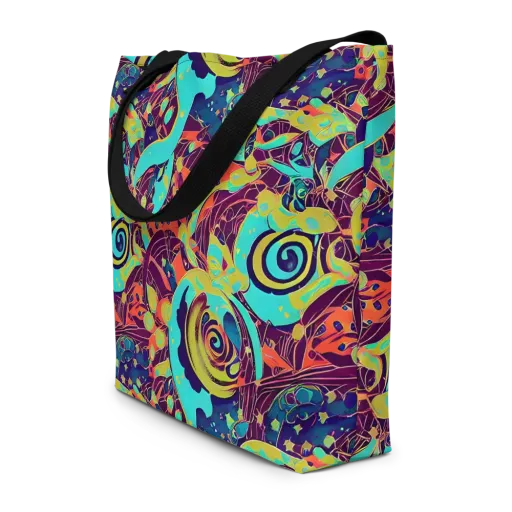 Vivid Spiral Tide on a Large Tote Bag W/ Pocket