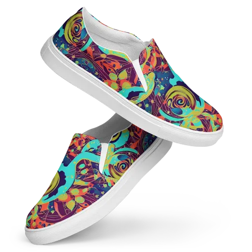 Vivid Spiral Tide on a Women's Slip-On Canvas Shoes