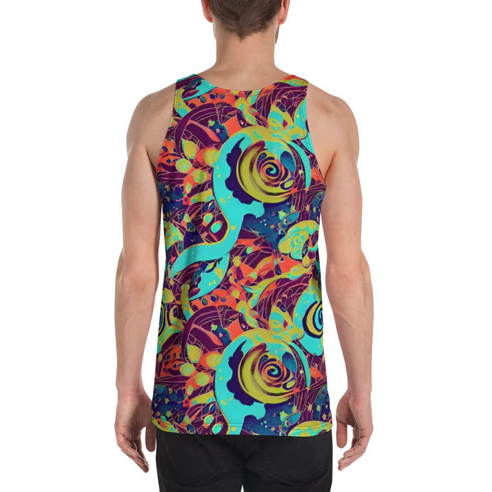 Vivid Spiral Tide on Men's Tank Top — Back