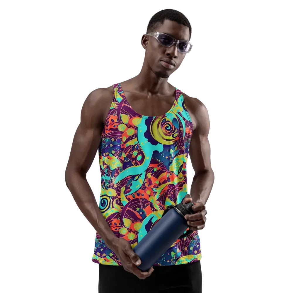 Vivid Spiral Tide on Men's Tank Top — Front