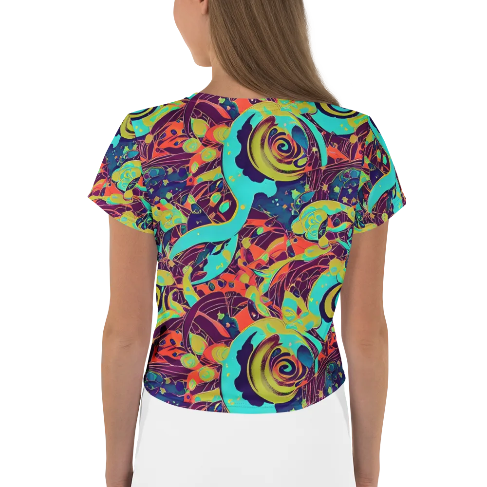 Vivid Spiral Tide on Crop Tee — Back