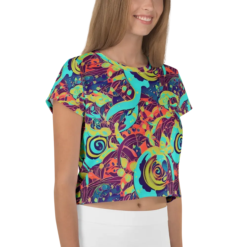 Vivid Spiral Tide on Crop Tee — Right
