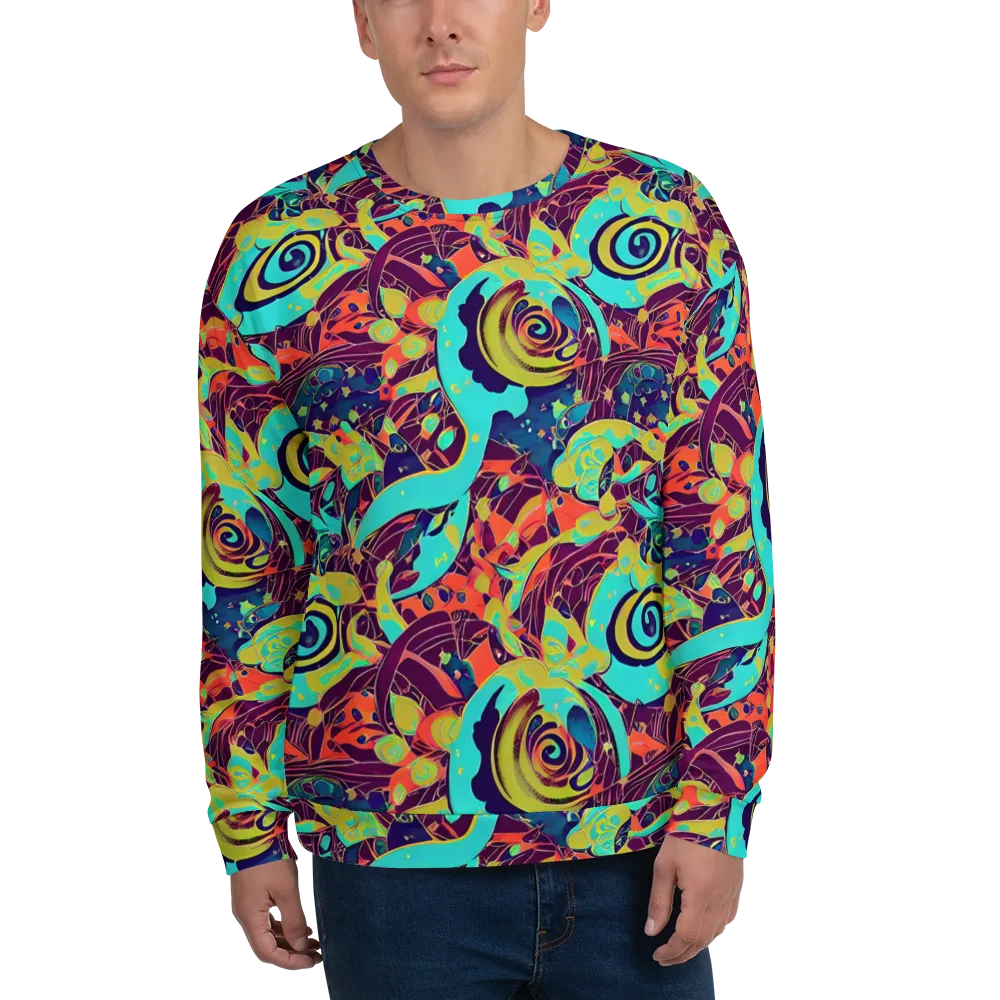 Vivid Spiral Tide on Sweatshirt — Front