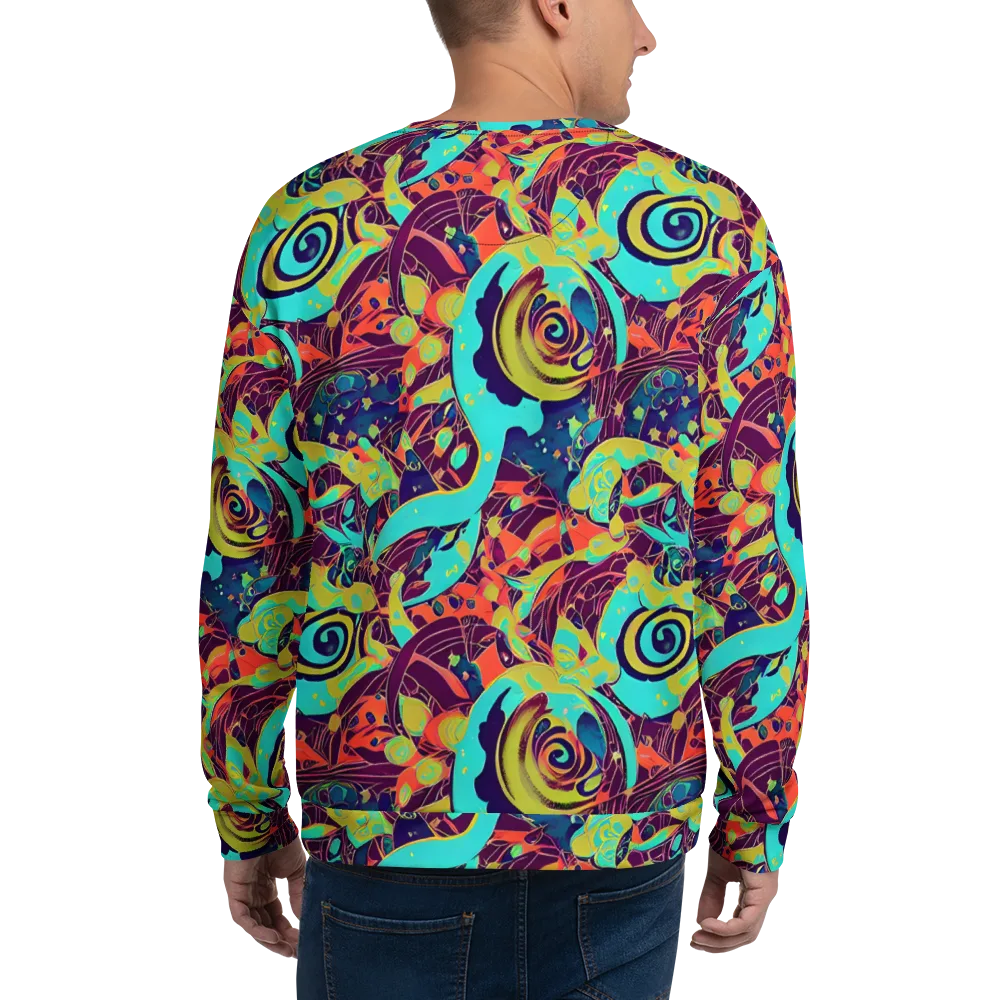 Vivid Spiral Tide on Sweatshirt — Back