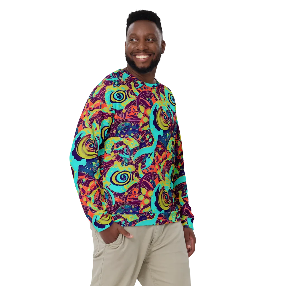 Vivid Spiral Tide on Sweatshirt — Front