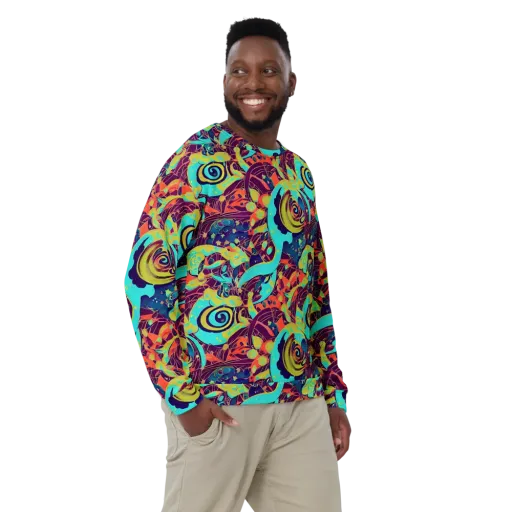 Vivid Spiral Tide on a Sweatshirt