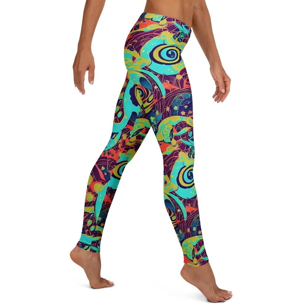 Vivid Spiral Tide on Leggings — Right