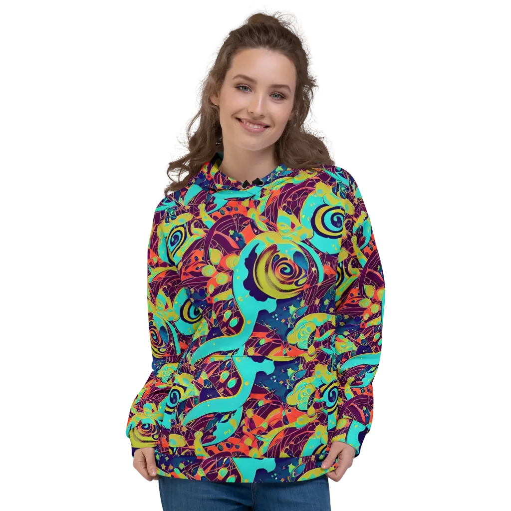 Vivid Spiral Tide on Hoodie — Front