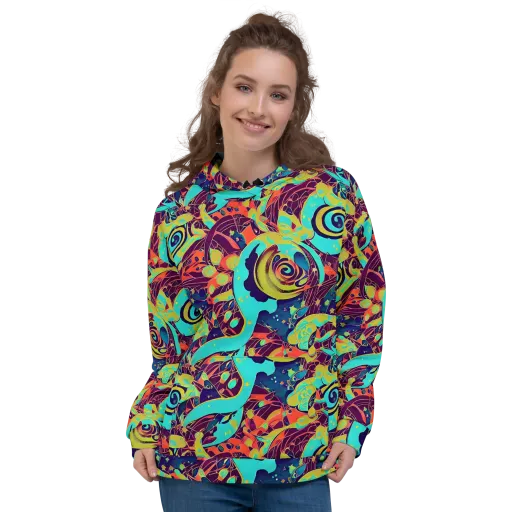 Vivid Spiral Tide on a Hoodie