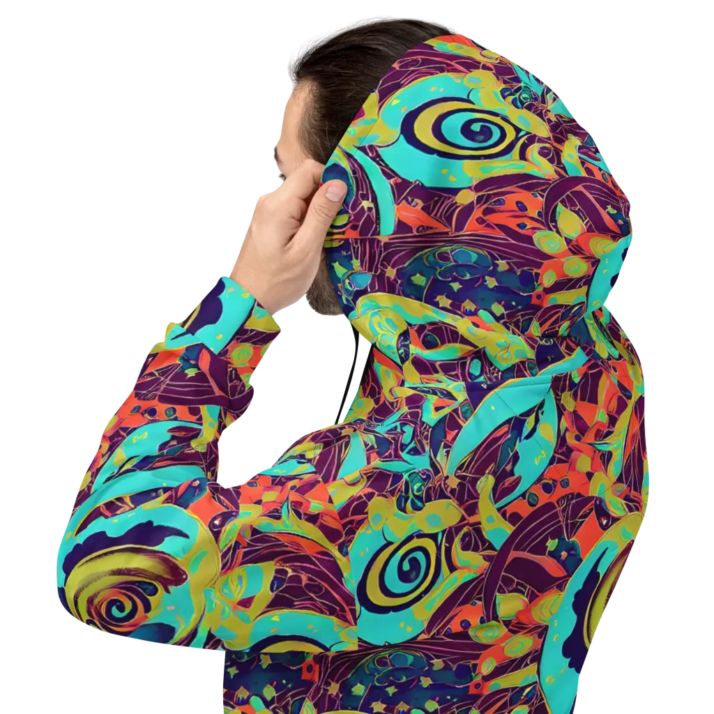 Vivid Spiral Tide on Hoodie — Back