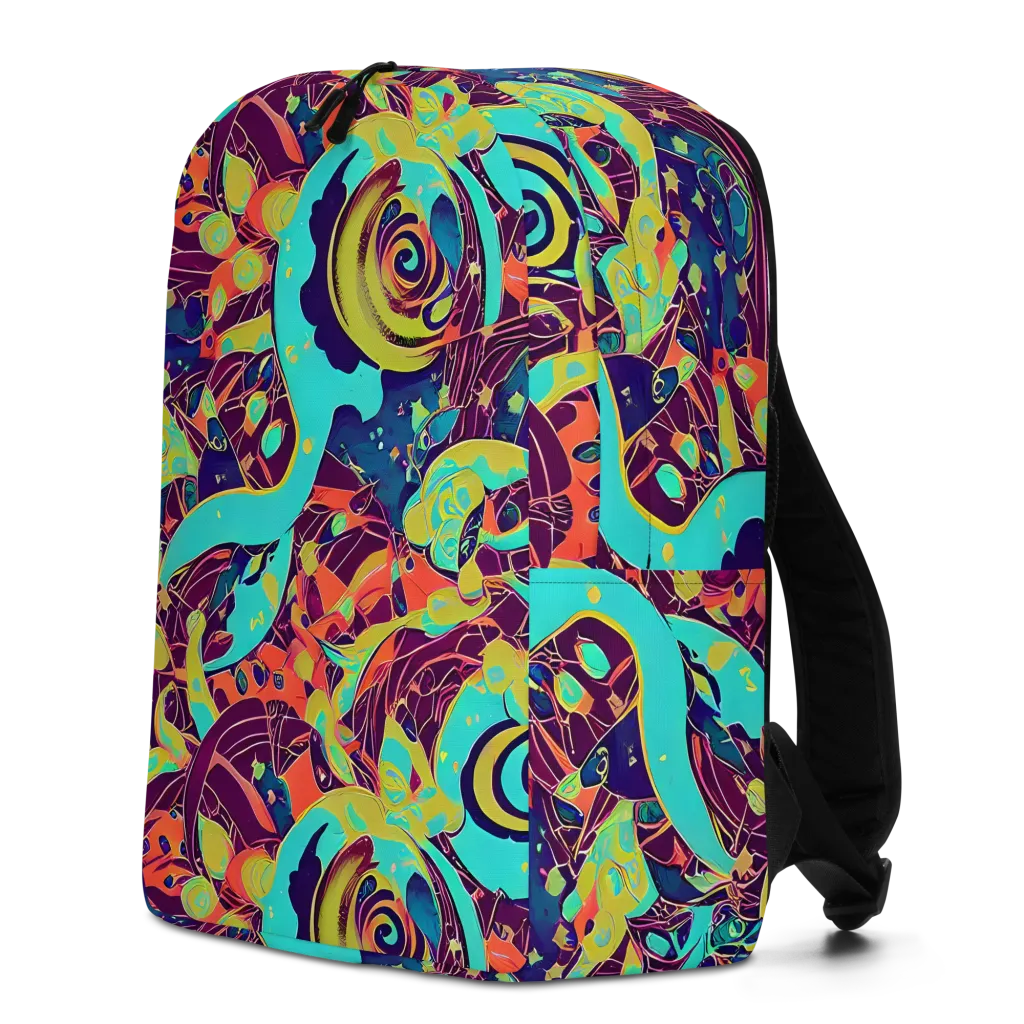 Vivid Spiral Tide on Minimalist Backpack — Left