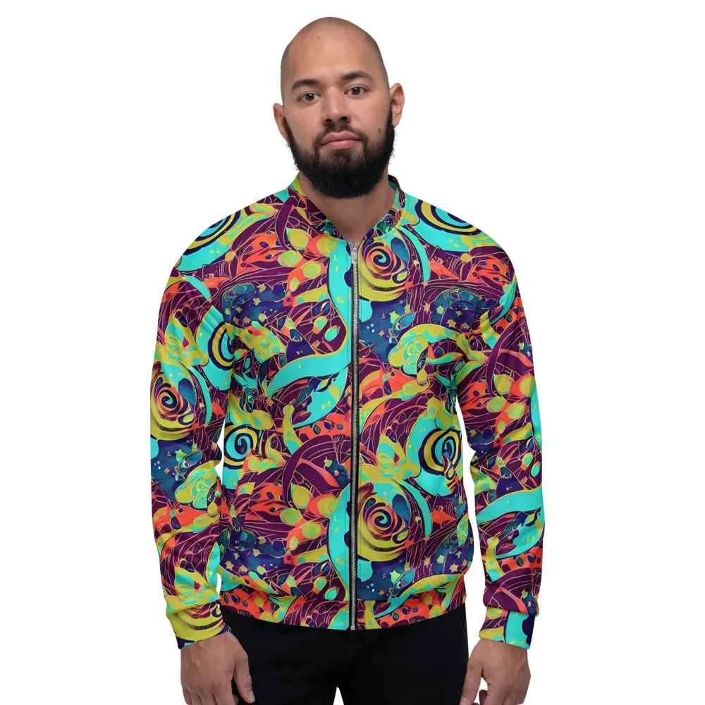 Vivid Spiral Tide on Bomber Jacket — Front