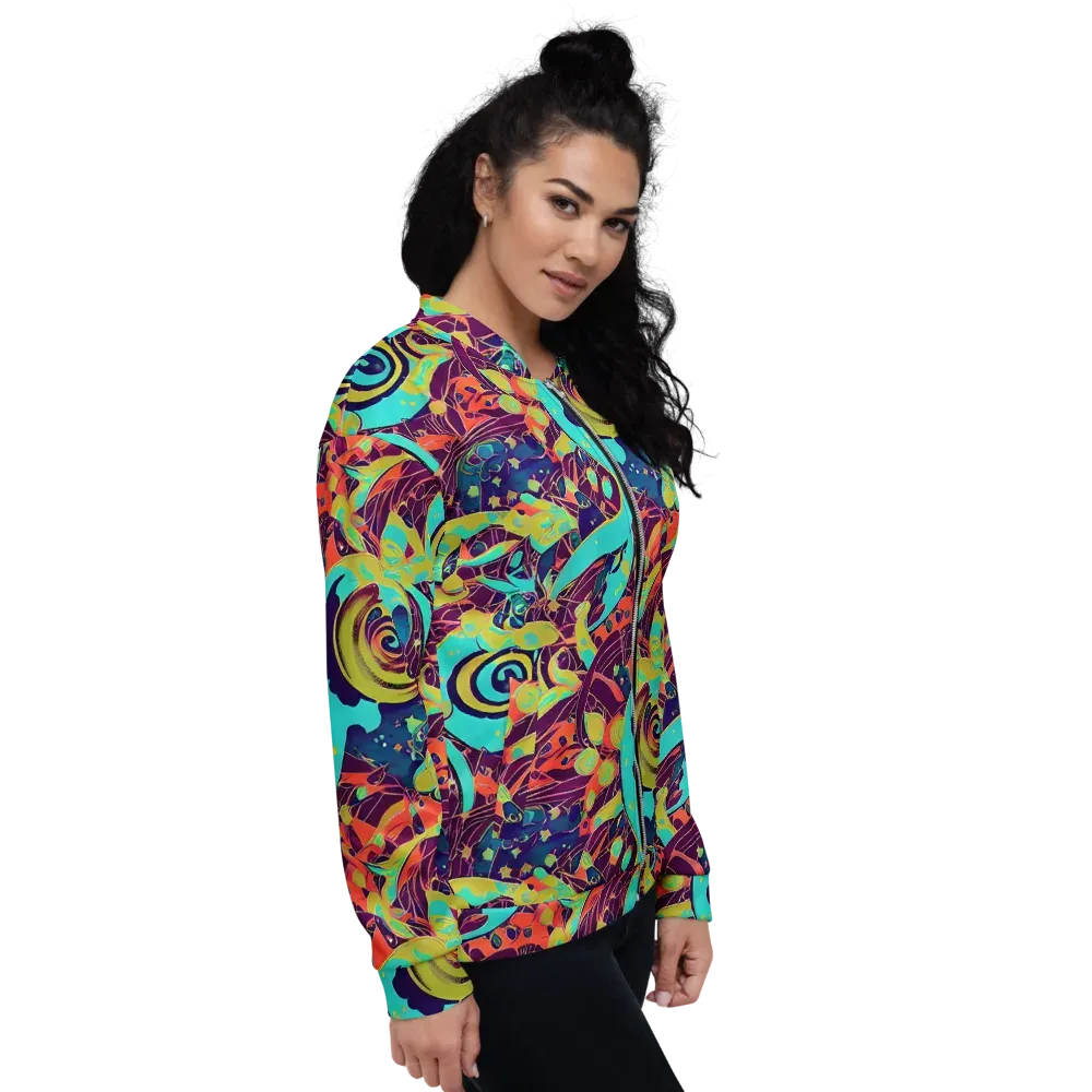 Vivid Spiral Tide on Bomber Jacket — Right