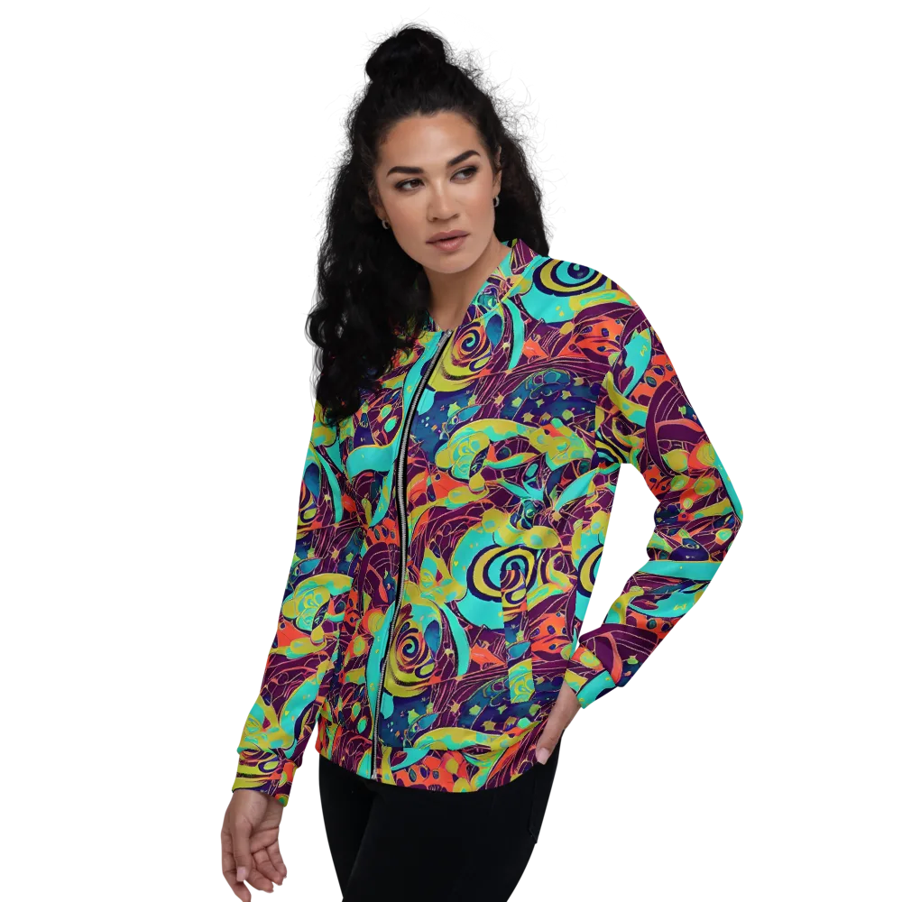 Vivid Spiral Tide on Bomber Jacket — Left