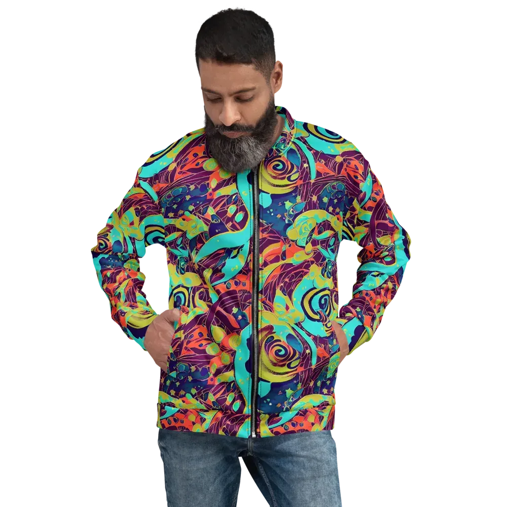 Vivid Spiral Tide on Bomber Jacket — Front