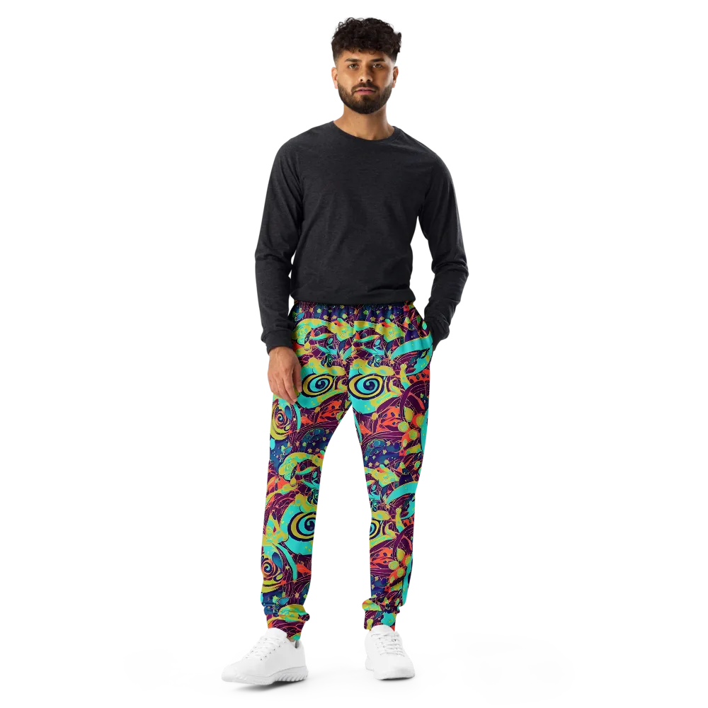 Vivid Spiral Tide on Men's Joggers — Front