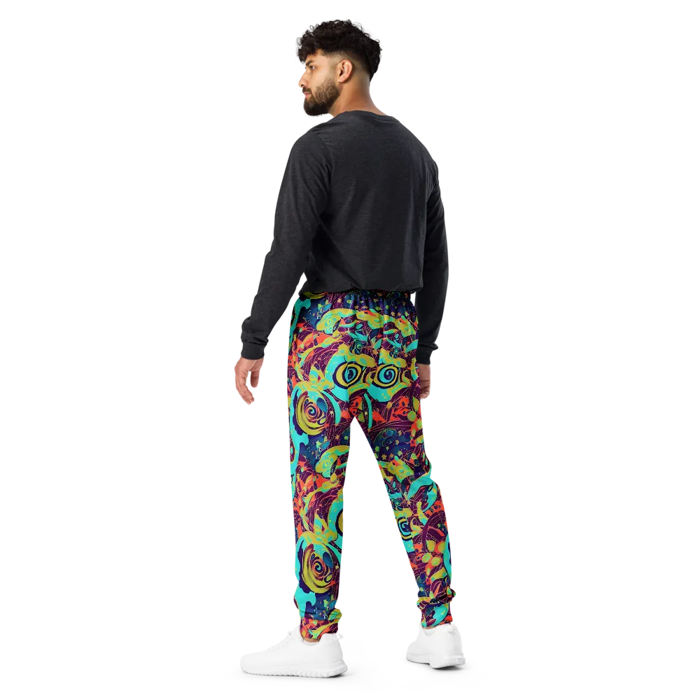 Vivid Spiral Tide on Men's Joggers — Back
