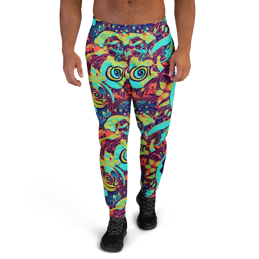 Vivid Spiral Tide on Men's Joggers — Front