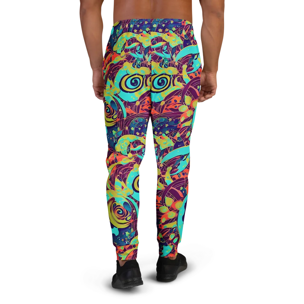 Vivid Spiral Tide on Men's Joggers — Back