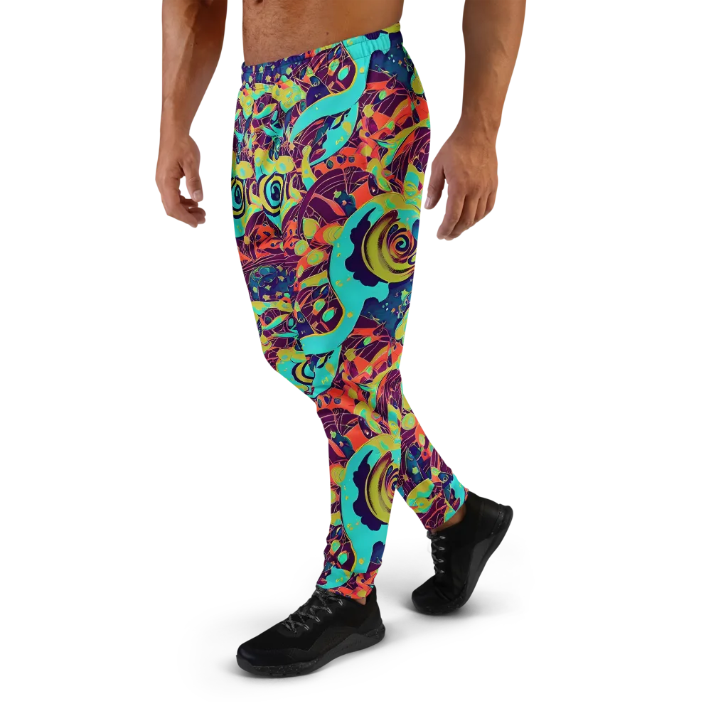 Vivid Spiral Tide on Men's Joggers — Left