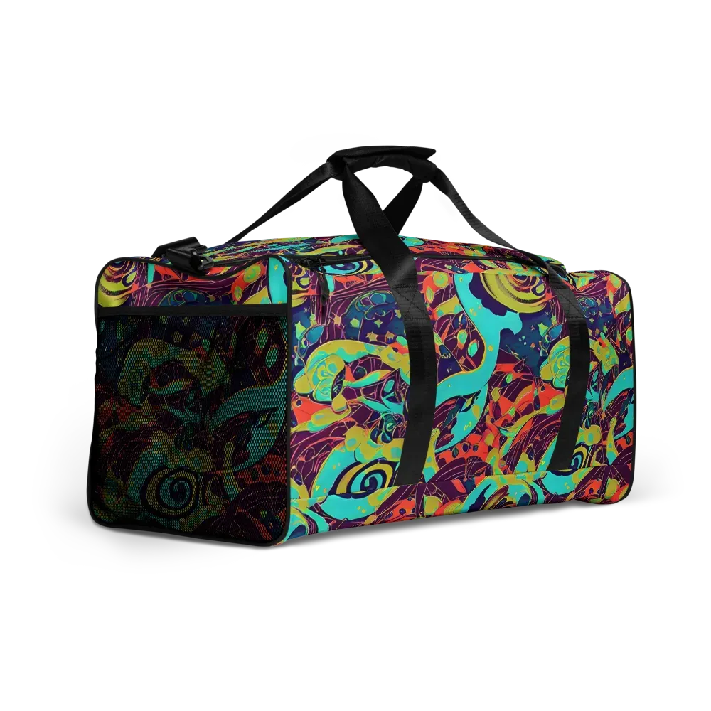 Vivid Spiral Tide on Duffle Bag — Right Front